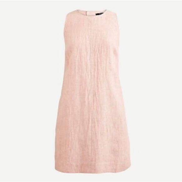 J. Crew Linen Short Sleeve A Line Dress Size XS Coral - Picture 3 of 10